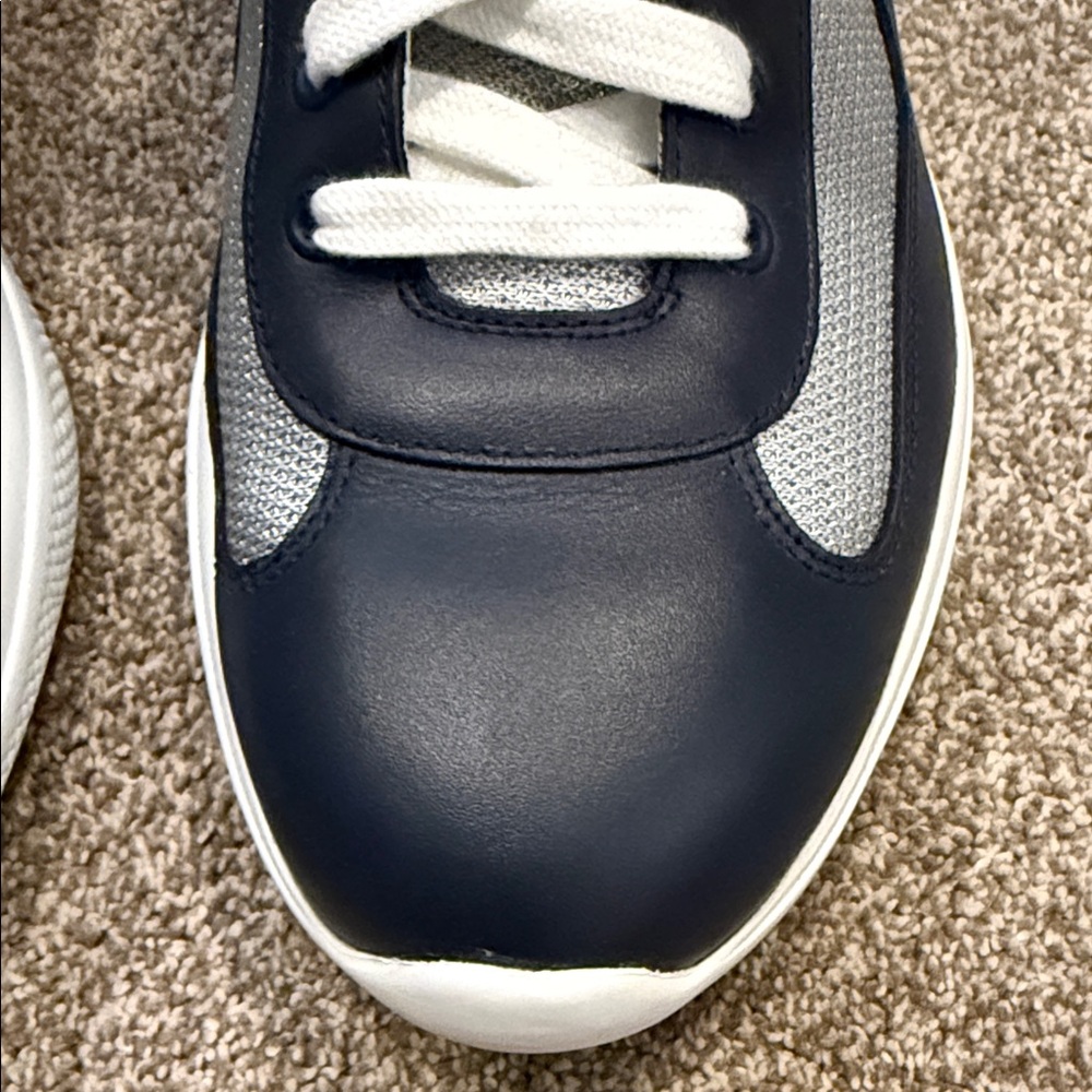 Prada Men's Dark Blue and Light Gray America’s Cup Soft Bike Low Top - Picture 9 of 13